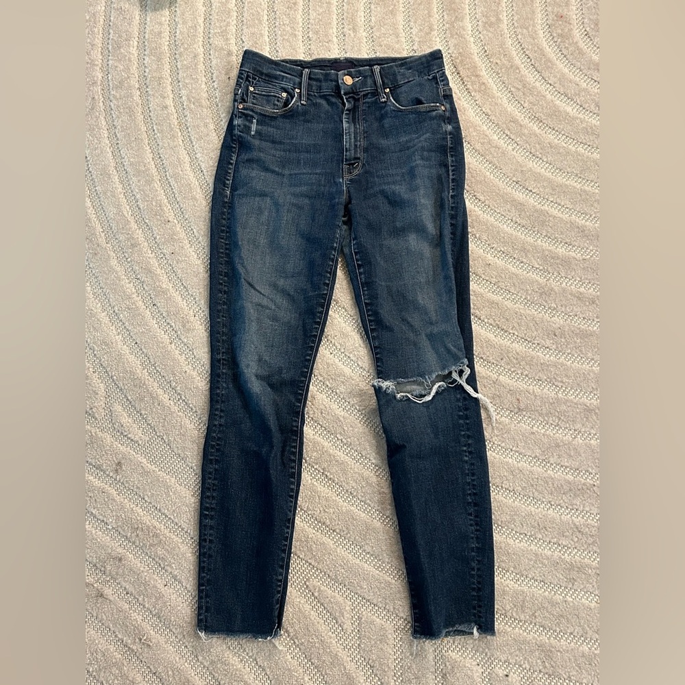 MOTHER High Waisted Looker Ankle Fray in Close To The Edge - Size 26 - Picture 2 of 12